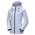 thumbnail image 1 of CAMEL Women's Jackets Lightweight Block Color Raincoat Hooded Windbreaker Casual Coats Purple White, 1 of 13