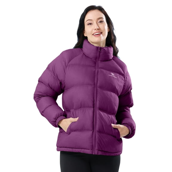 CAMEL Womens Winter Outerwear Coats Warm Cotton Jacket Fashion Parkas Casual Lightweight Jackets Purple
