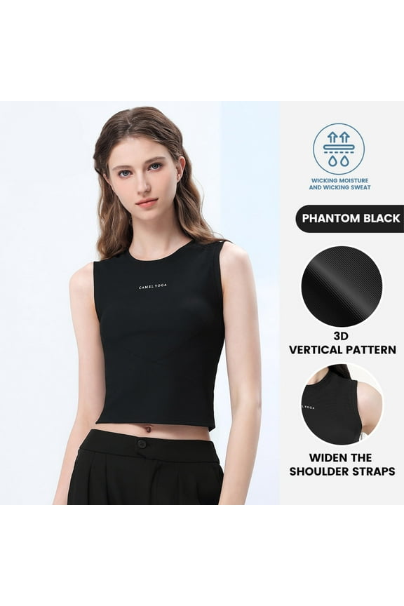 Womens Workout Crop Top Racerback Yoga Tank Tops Athletic Sports Shirts Exercise Undershirts