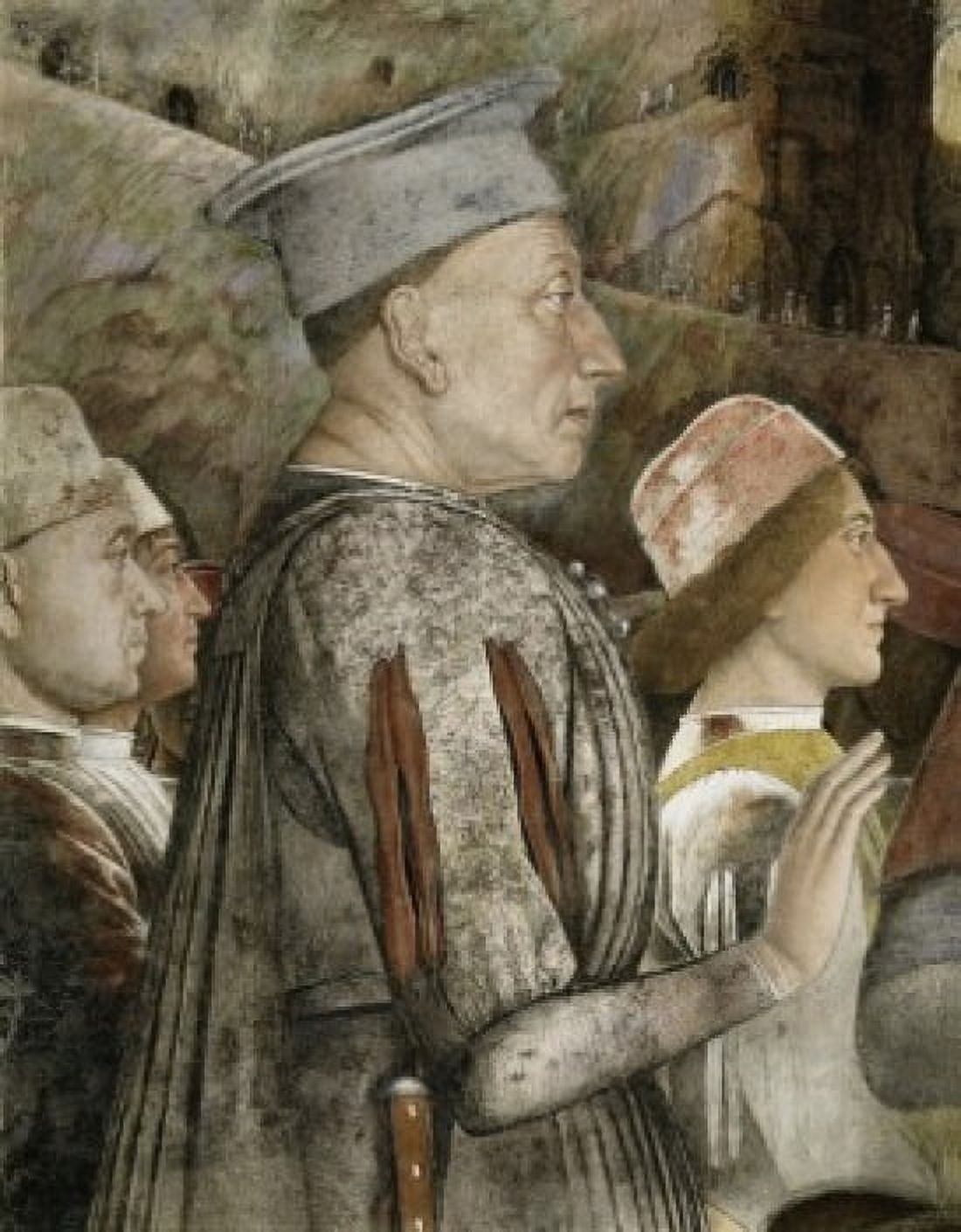 CAMERA DEGLI SPOSITHE MEETING (DETAIL OF LUDOVICO III) FRESCO Mantegna Andrea 1431 d1506 Italian Palazzo Ducale Mantua Italy Canvas Art - Andrea Mantegna (18 x 24)