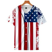 CAMERIARIO Independence Day Men's The US Flag Short Sleeve Sport T-Shirts, Sizes S-4XL, Bigs&Tall, Man USA O Neck Print Tops Blouse T Shirt Kids Boys Girls T Shirts Clothing Pink