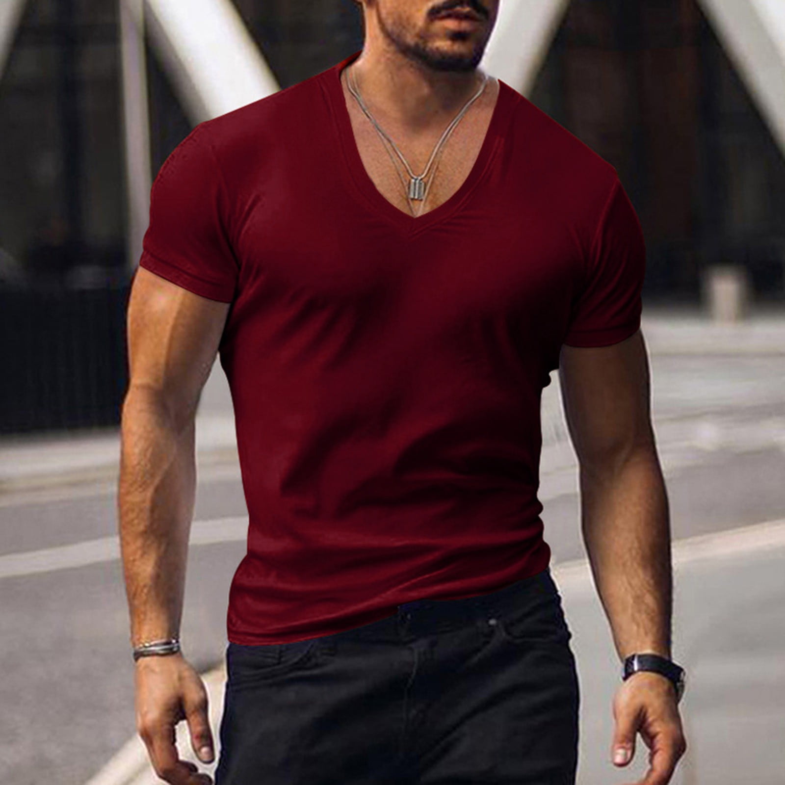 CAMERIARIO Men's Short Sleeve Solid Color Fashion T-Shirts, Sizes M-3XL ...