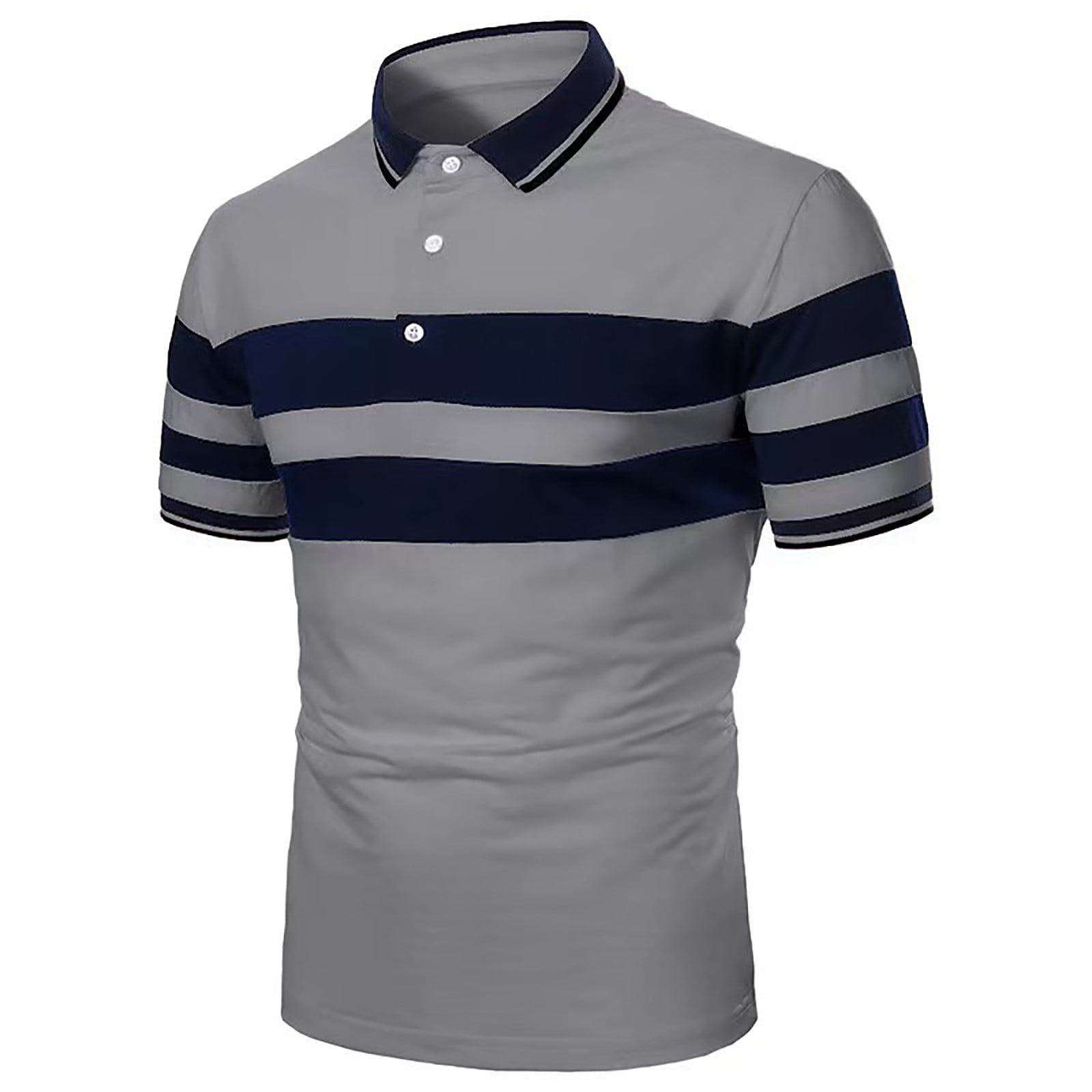 Short Sleeves Oversize Fit Striped Polo