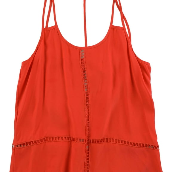 CAMI NYC Womens Edith Eyelet Accent Tank Top, Orange, Small