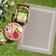 thumbnail image 1 of CAMILSON Bordered Washable Indoor Outdoor Area Rug Grey 10 x 14, 1 of 9