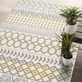 thumbnail image 1 of CAMILSON Crystal Yellow Area Rug 5'x7' Oval Boho for Living Room Bedroom Dining Room Yellow / Cream Indoor Area Rugs, 1 of 9
