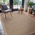 thumbnail image 1 of CAMILSON Easy Jute Rug Indoor Outdoor Farmhouse Area Rugs Checkered-Natural 4x6, 1 of 9