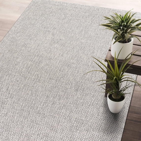 CAMILSON Easy Jute Rug Indoor Outdoor Farmhouse Area Rugs Gray 4x6