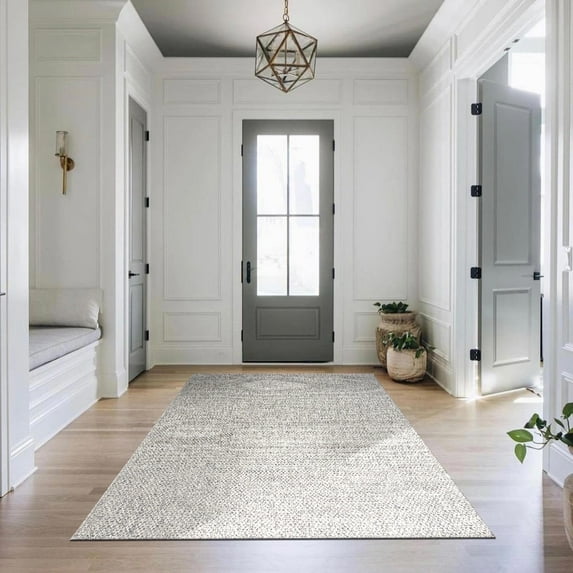 CAMILSON Easy Jute Rug Indoor Outdoor Farmhouse Area Rugs Gray 6x9