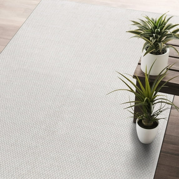 CAMILSON Easy Jute Rug Indoor Outdoor Farmhouse Area Rugs Off-white 4x6