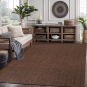 CAMILSON Granulated Non Shedding Easy-Cleaning Indoor Outdoor Easy Jute Rug Brown 5x7