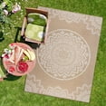 thumbnail image 1 of CAMILSON Indoor Outdoor Rug, 5' x 7' Beige Medallion Area Rugs, 1 of 9
