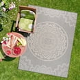 thumbnail image 1 of CAMILSON Indoor Outdoor Rug, 8' x 10' Grey Medallion Area Rugs, 1 of 9