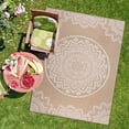 thumbnail image 1 of CAMILSON Indoor Outdoor Rug, 9' x 12' Beige Medallion Area Rugs, 1 of 9
