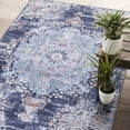 thumbnail image 1 of CAMILSON Machine Washable Rug, Distressed Vintage Area Rugs, Stain and Water Resistant, Traditional Bohemian Indoor Carpet (5x7, Navy Blue), 1 of 10