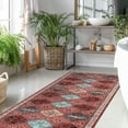 thumbnail image 1 of CAMILSON Oriental Retro Persian Traditional Vintage Distressed Non-Shedding Indoor Area Rug(4003-Rust Red 2x7), 1 of 10