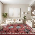 thumbnail image 1 of CAMILSON Oriental Retro Persian Traditional Vintage Distressed Non-Shedding Indoor Area Rug(4003-Rust Red 9x12), 1 of 9