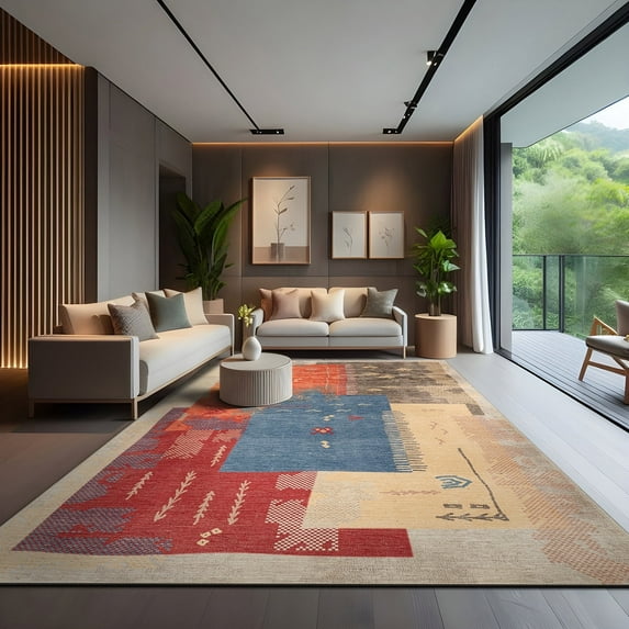 CAMILSON Oriental Retro Persian Traditional Vintage Distressed Non-Shedding Indoor Area Rug(4007-Multi 5x7)