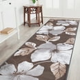 thumbnail image 1 of CAMILSON Solana Non Slip Modern Floral Indoor Area Rug Grey/Brown 2x7, 1 of 7