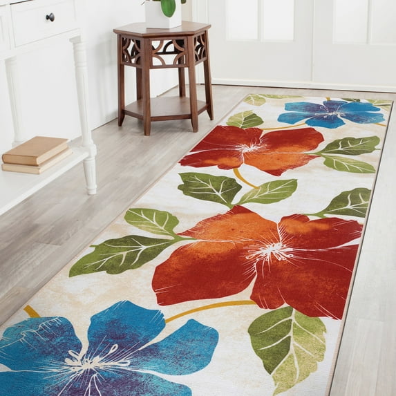 CAMILSON Solana Non Slip Modern Floral Indoor Area Rug Multicolor 2x7