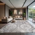 thumbnail image 1 of CAMILSON Spring Bohemian Medallion Floral Easy-Cleaning Non-Shedding Washable Outdoor Indoor Area Rug Beige 6x9, 1 of 11