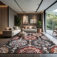 thumbnail image 1 of CAMILSON Spring Bohemian Medallion Floral Easy-Cleaning Non-Shedding Washable Outdoor Indoor Area Rug Brown 5x7, 1 of 11