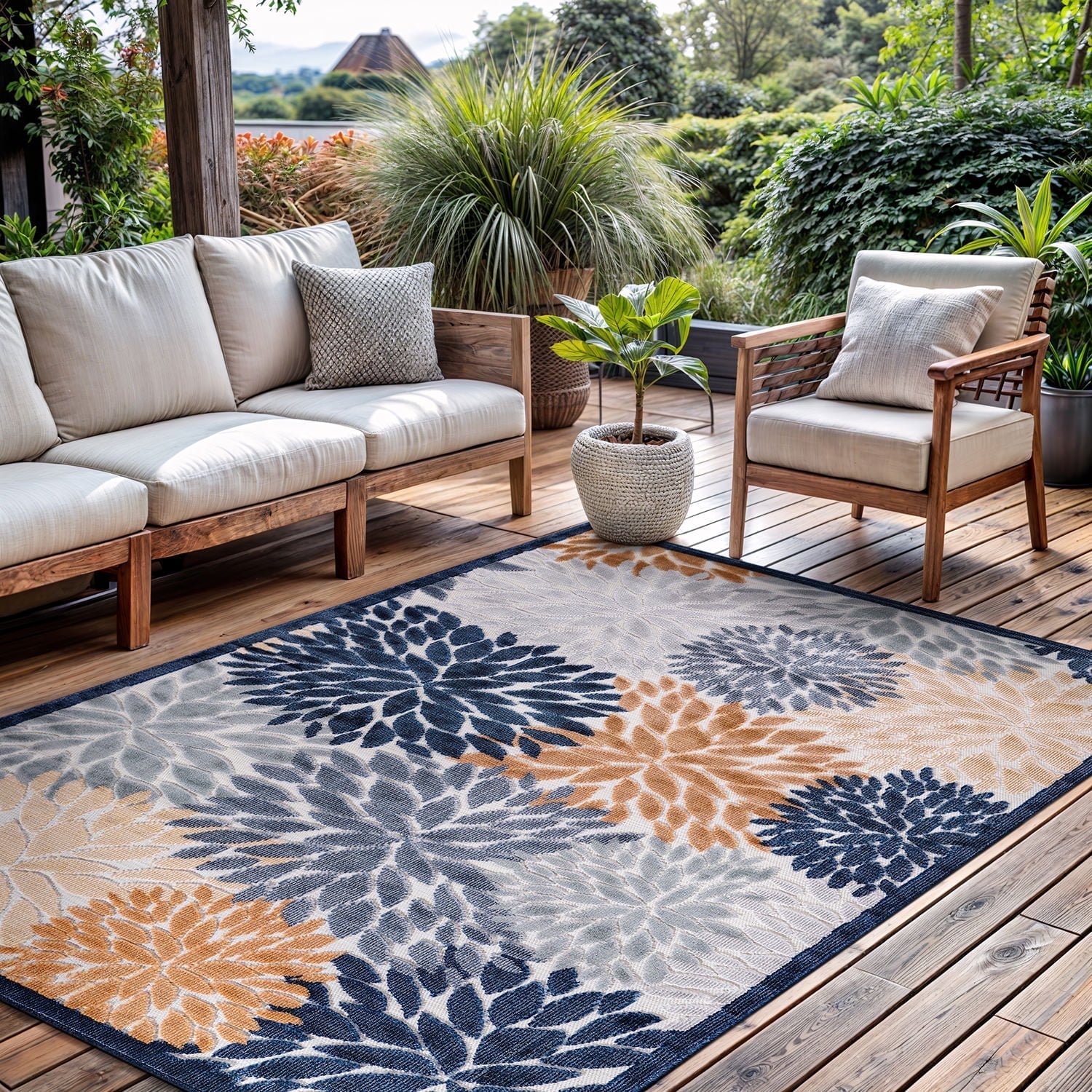 CAMILSON Tropical Spring Collection, 9x12 Multi Indoor/Outdoor Easy ...