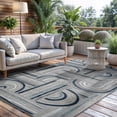 thumbnail image 1 of CAMILSON Spring Geometric Arch Striped Easy-Cleaning Non-Shedding Washable Outdoor Indoor Area Rug Blue 5x7, 1 of 9