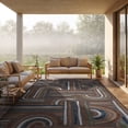 thumbnail image 1 of CAMILSON Spring Geometric Arch Striped Easy-Cleaning Non-Shedding Washable Outdoor Indoor Area Rug Brown 8x10, 1 of 9