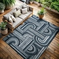 thumbnail image 1 of CAMILSON Spring Geometric Arch Striped Easy-Cleaning Non-Shedding Washable Outdoor Indoor Area Rug Navy 5x7, 1 of 9