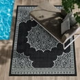 thumbnail image 1 of CAMILSON Summer Medallion, Washable Outdoor Indoor Area Rug, Black, 5x7, 1 of 9