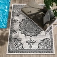 thumbnail image 1 of CAMILSON Summer Medallion, Washable Outdoor Indoor Area Rug, White, 6x9, 1 of 10