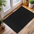 thumbnail image 1 of CAMILSON Ultra Soft High Pile Fluffy Non-Slip Indoor Area Rugs Black 2x3, 1 of 9