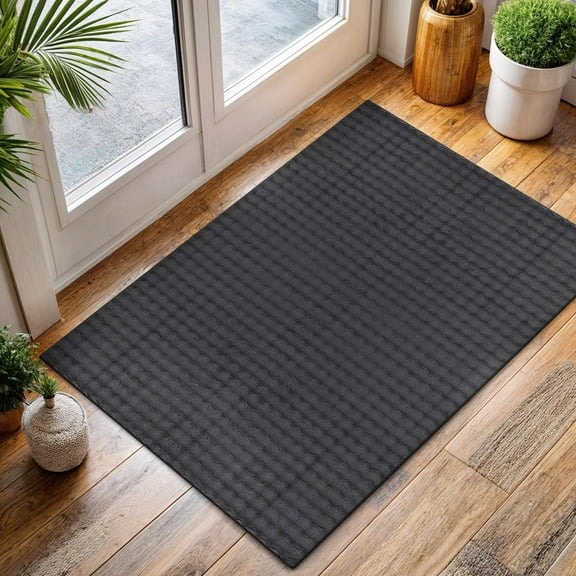 CAMILSON Ultra Soft High Pile Fluffy Non-Slip Indoor Area Rugs Dark Gray 2x3