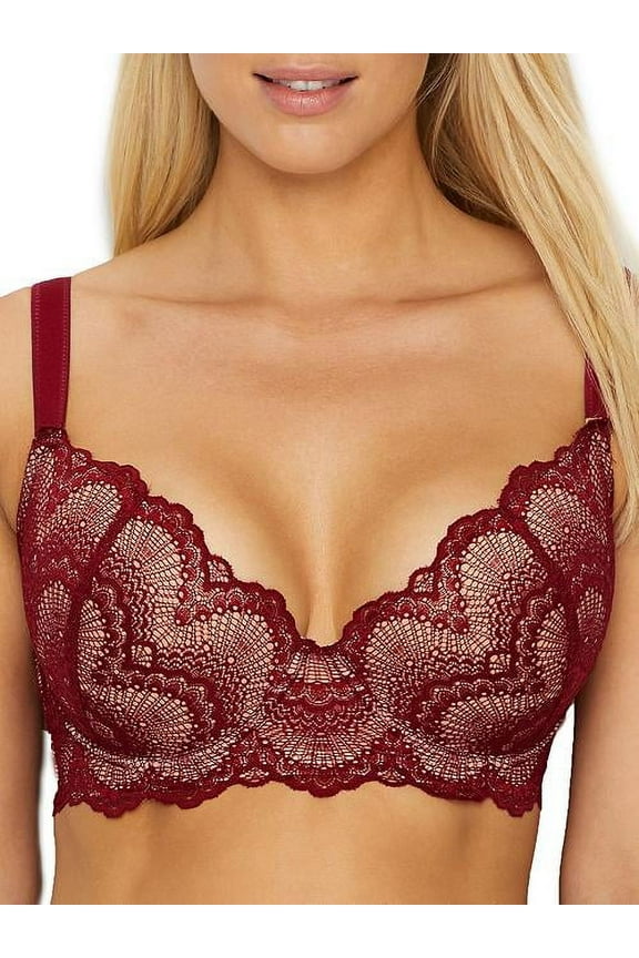 Garnet Lace Balcony Underwire Bra, US 32D, UK 32D, NWOT