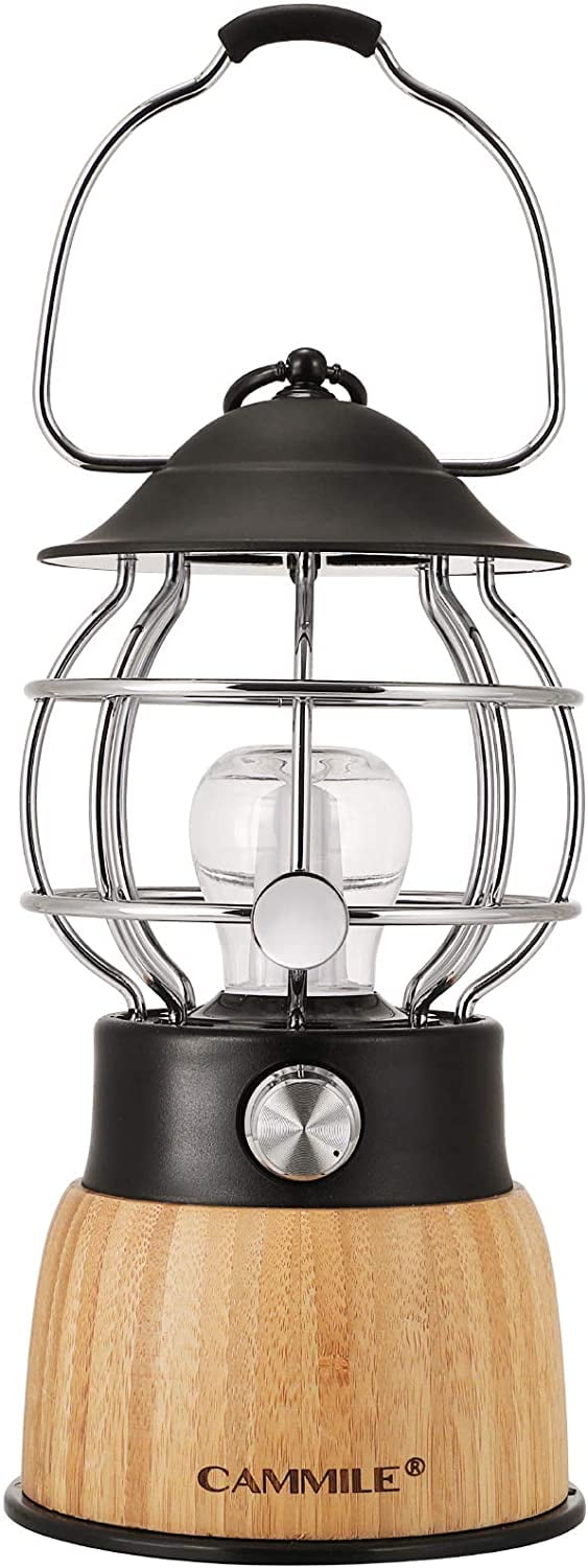 CAMMILE LED Camping Lantern, Battery Powered Lights Vintage Style