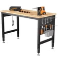 thumbnail image 1 of CAMMOO 48" Adjustable Heavy Duty Workbench, 2000 lbs Load Work Table with Pegboard, Power Outlets, Work Bench for Garage, Office, Home, 1 of 10