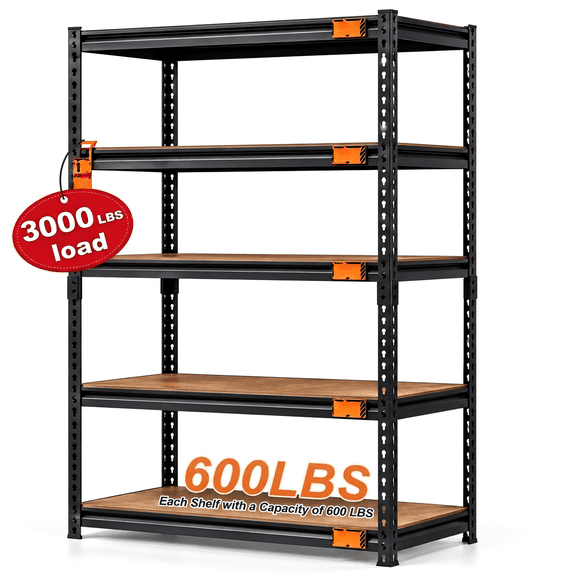 CAMMOO 5-Tier Heavy Duty Garage Shelving, 20"D x 40"W x 72"H, 3000 lbs