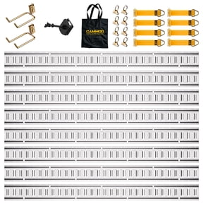 CAMMOO 5FT E-Track Rail Kit, Includes 8 Rails, 2 Double Hooks & 1 Tire Bracket, 8 O-Rings, 8 D-Rings with Tie Down, 1 Storage Bag, 2200lbs Load Capacity for Trailers, Trucks, Vans, Garage, Silver