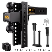 CAMMOO 8 inch Adjustable Trailer Hitch for 2.5 inch Receiver, Heavy Duty 22000 lbs Tow Hitch Ball Mount for Trucks SUVs RVs, Class III IV V Truck Hitch with 2" & 2-5/16" Dual Balls, Anti-Theft Lock,