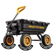 CAMMOO 900 lbs Utility Heavy-Duty Garden Dump Cart Wagon DIY Expandable Capacity Over 4 Cu.Ft with 10" NO-FLAT TIRES for Landscaping Gardening