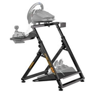 CAMMOO Foldable High Compatible Sim Racing Wheel Stand Simulator Fits Handbrake,Height Adjustable,Cup Holder,29 Holes Wheel Panel & 26 Holes Shifter Panel