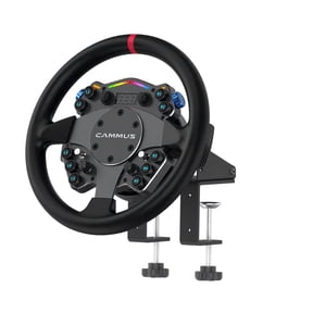 CAMMUS Racing Simulator C12, Leather Wheel Cover, Real Force Feedback, Magnetic Paddle Shifters, PC, Black