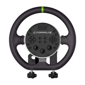 CAMMUS Racing Simulator C5 Genuine Leather Wheel Cover + Real Force Feedback, Magnetic Paddle ShiftersPC - Black