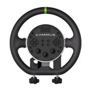 CAMMUS Racing Simulator C5  Genuine Leather Wheel Cover + Real Force Feedback, Magnetic Paddle Shifters PC - Black