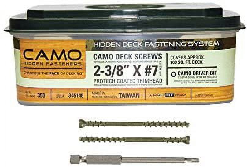 CAMO 345148 Side-Angle Entry Deck Screw #7 Thread T15 Drive