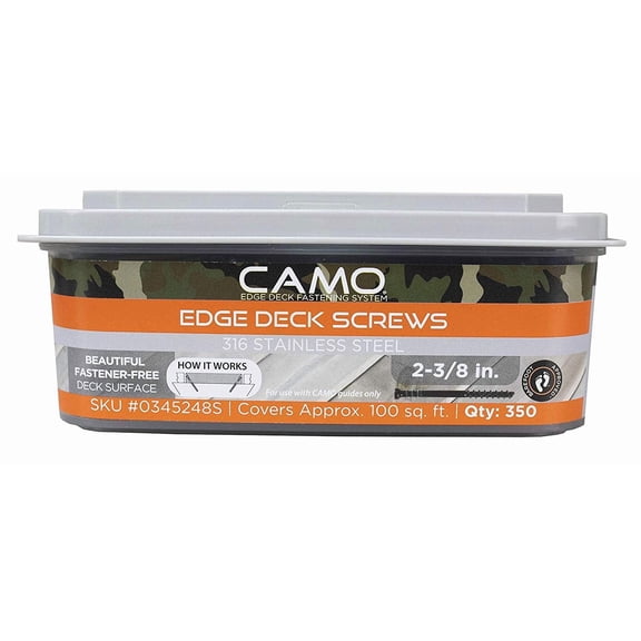Camo Ammo Deck Screws Stainless Steel - 2-3/8 In, Silver - 350 Ct Construction & DIY Use, Standard Hardware Spec