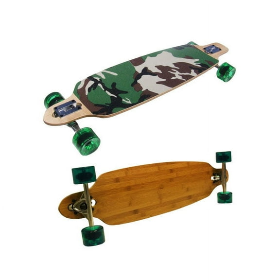CAMO GRIP TOP With BAMBOO BOTTOM Downhill LONGBOARD Drop Through Cruiser