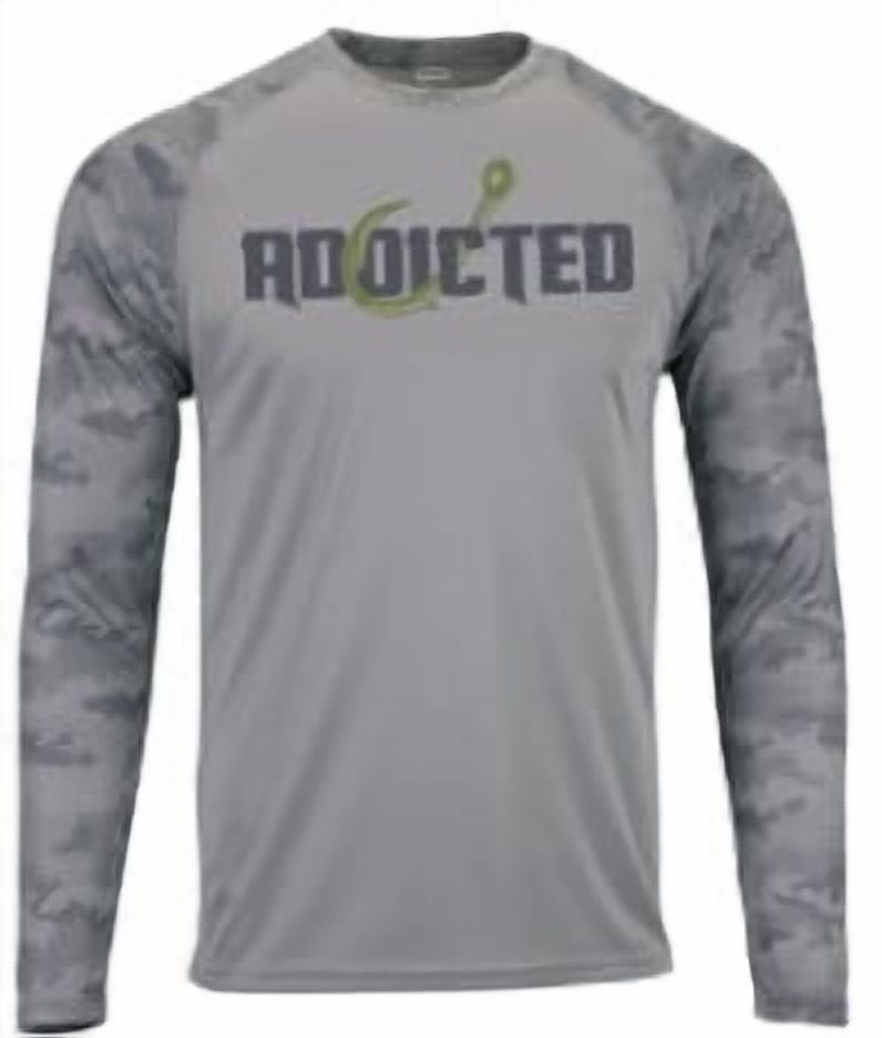 Addicted Fishing,  Camo Sleeve Shirt, UPF, XL Size, 1 Piece