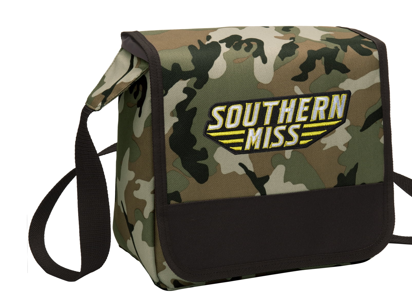CAMO Southern Miss Lunch Bag Stylish OFFICIAL USM Golden Eagles CAMO Lunchbox Cooler for School or Office - Men or Women